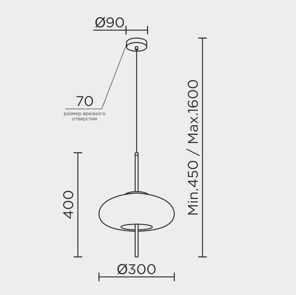 Подвесной светильник 30*30*160 см, LED 8W, 4000K, Бронза MODELUX ML.375.150