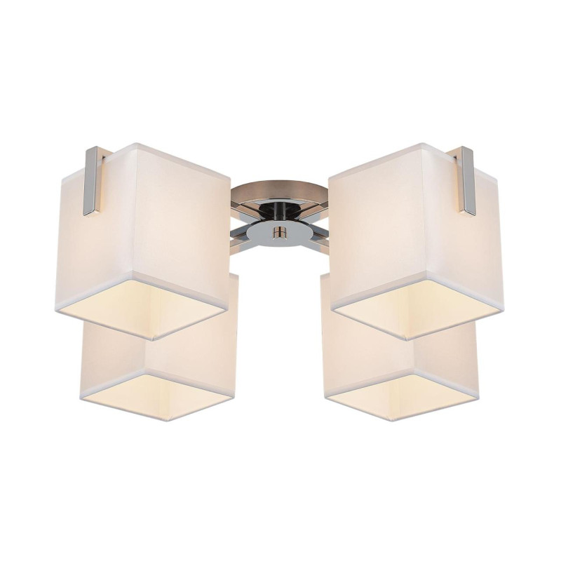 Люстра потолочная Citilux Стенли CL465141 Хром/Бежевый, диаметр 59 см, 4 Е27 х 75W