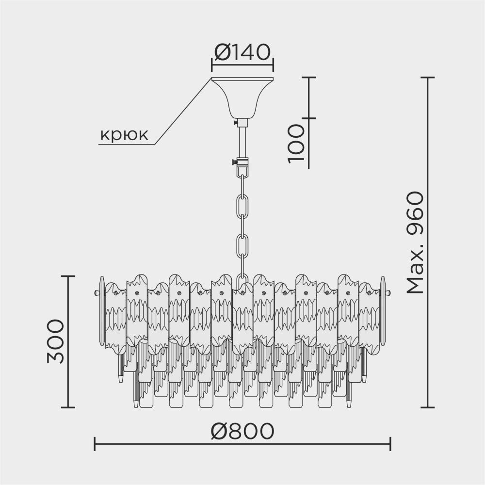 Подвесная люстра 80*80*100 см, Е14 18x40ВтW, , Золото MODELUX ML.7083.18 GD