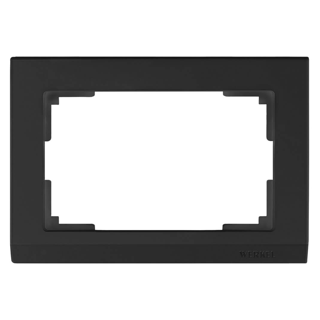 WL04-Frame-01-DBL-black / Рамка для двойной розетки (черный), 4690389117213