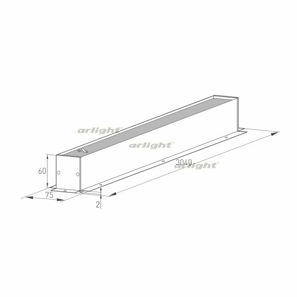 Шинопровод Arlight 028067(1) 300*7,5*6 см. Магнитный шинопровод