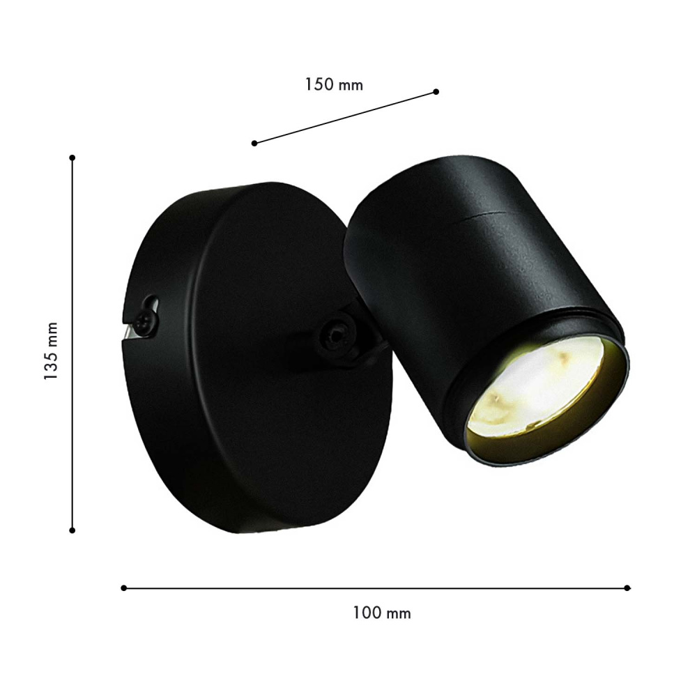 Уличный настенный светильник 15*13,5 см, 1*LED, 12W, 4000K, Favourite Securitas 4638-1W, черный матовый