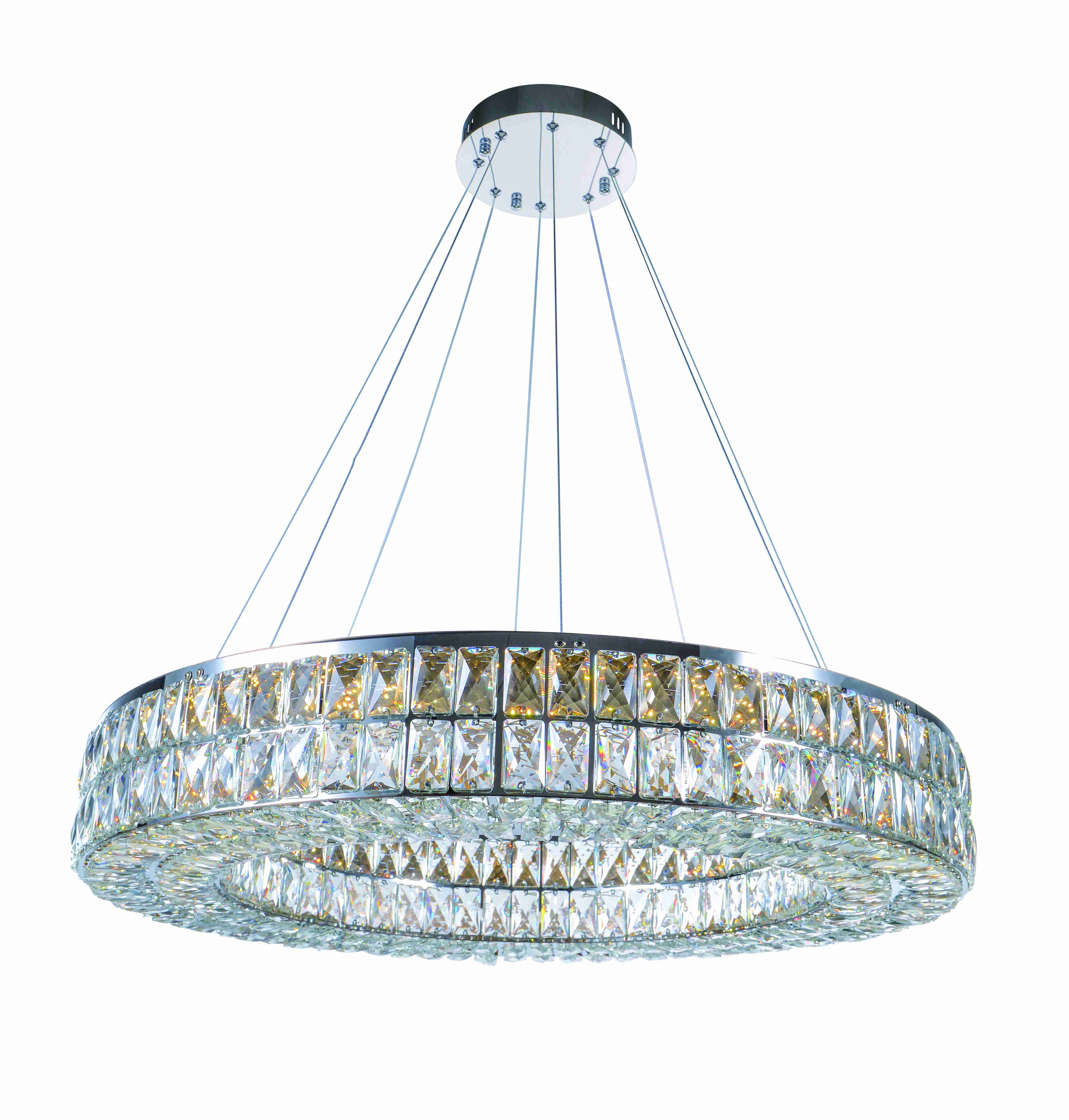 Люстра 800, LED, 88W 3000-6000K NewRgy Cristallo 2786R/88W CHROME+CLEAR, Хром+Прозрачный