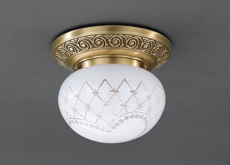 Светильник потолочный диаметр 16 см Reccagni Angelo PL 7740/1 Бронза