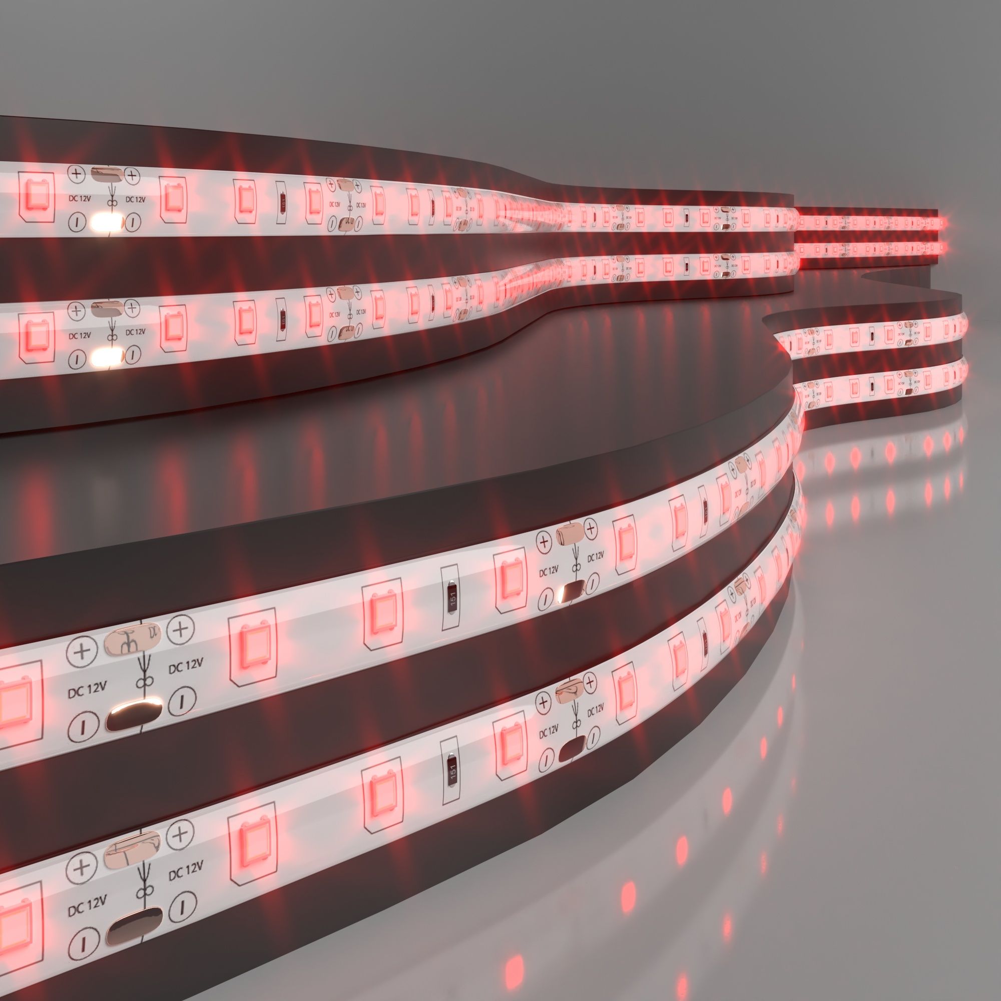 Светодиодная лента Лента светодиодная 12V 4,8W 60Led 2835 IP65 красный, 5м Elektrostandard