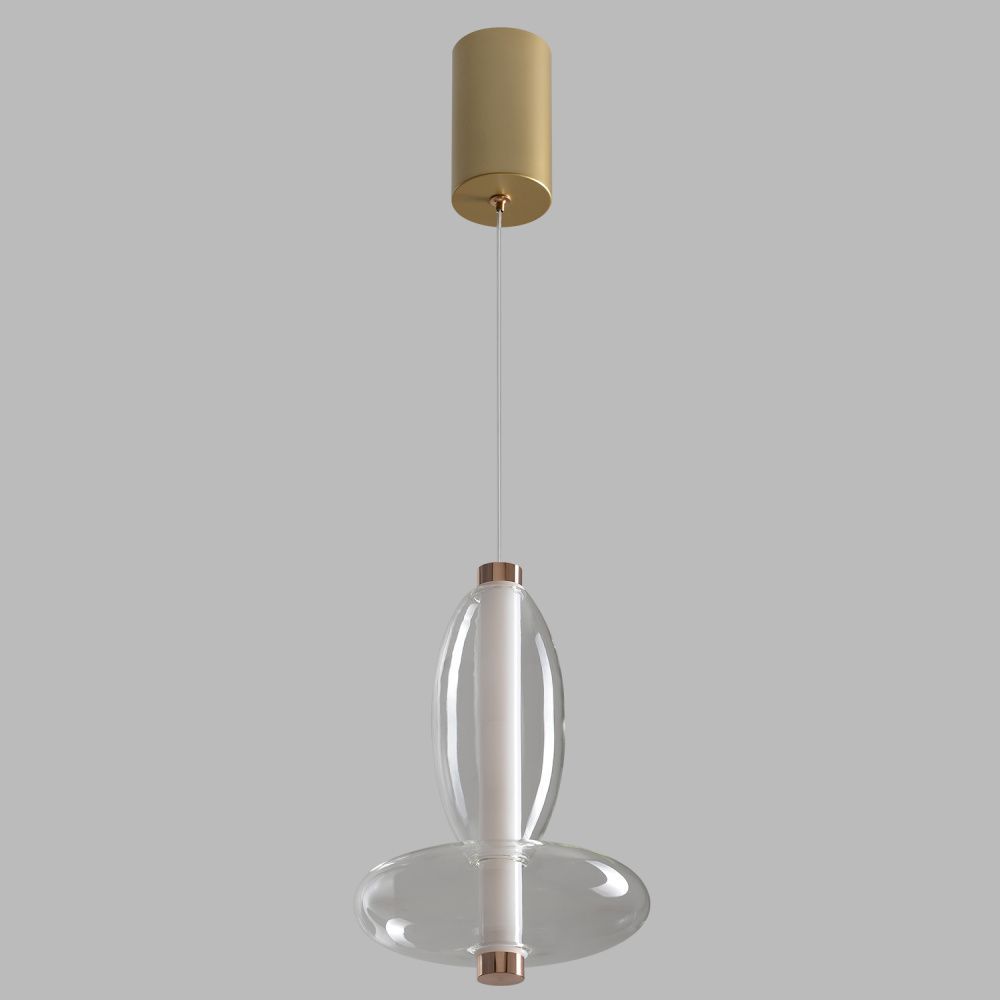 Светильник 18 см, 10W, 3000K, Crystal Lux QUASAR SP10W LED TRANSPARENT, золото