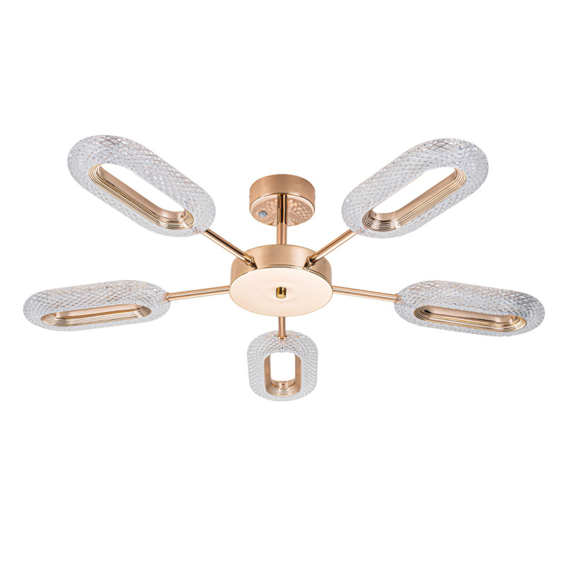 Люстра *82*18 см, LED * 1 * 51W, 3000-6500 К, Arte Lamp Ovale A2489PL-5GO, Золото