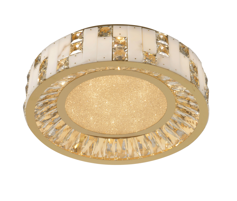 Люстра Ø400 x H150 мм, Светодиодная лента 84W 3000-6000K NewRgy GOLD+CLEAR (Золото + Прозрачный Хрусталь) 2896E/84W GOLD+CLEAR