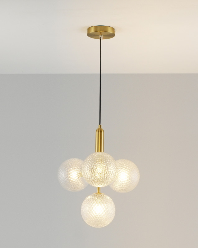 Подвесная люстра 18*29 см, G9 240 W, Moderli Covey V2051-P Латунь