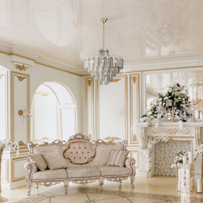 Подвесной светильник Maytoni Diamant Crystal Flare DIA200PL-08G, диаметр 61 см, золото