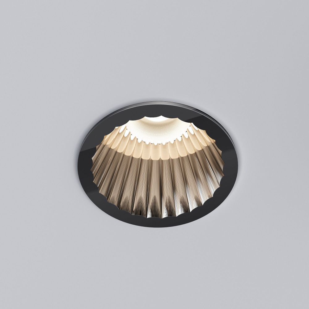 Светильник встраиваемый светодиодный 8,5 см, вр 7 см, 12W, 3000K, Elektrostandard Arco 15274/LED, черный жемчуг