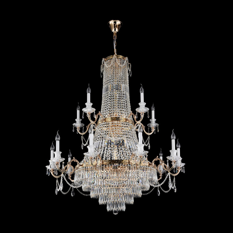 Подвесная люстра Maytoni Palace DIA890-PL-42-G, золото, диаметр 120 см