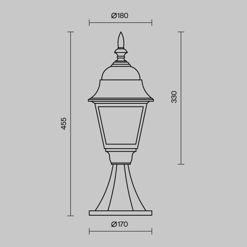 Уличный светильник 45 см Maytoni Abbey Road O004FL-01B, черный