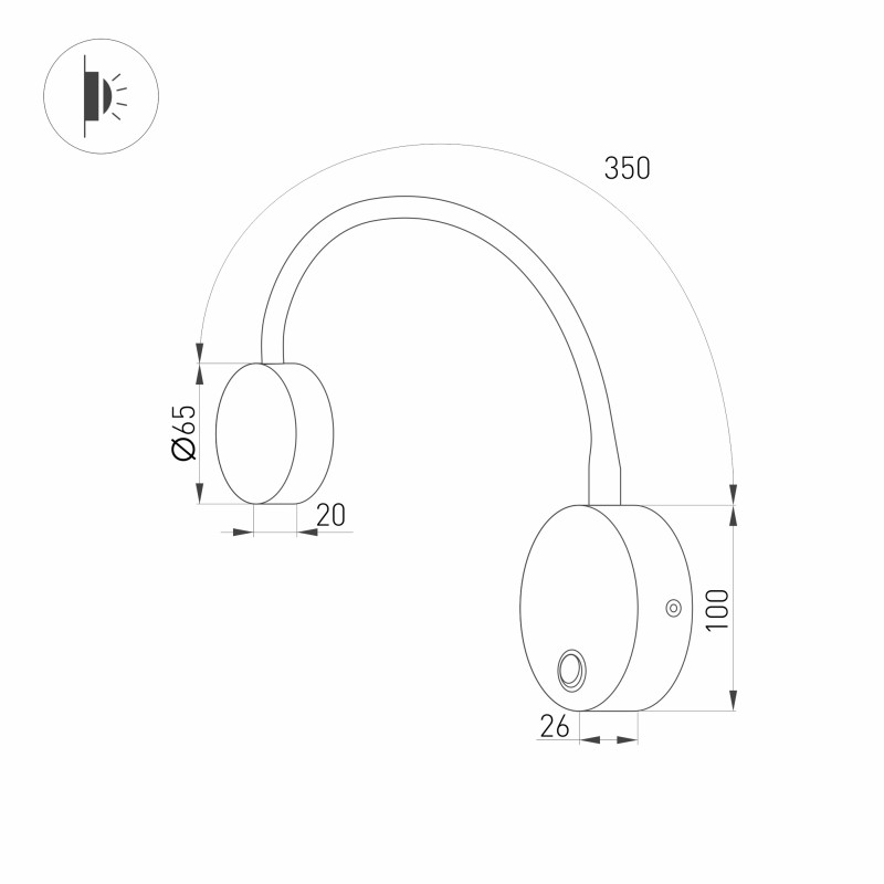 Бра Arlight 029628 35*6,5*35 см, 3W, белый (теплый)K,