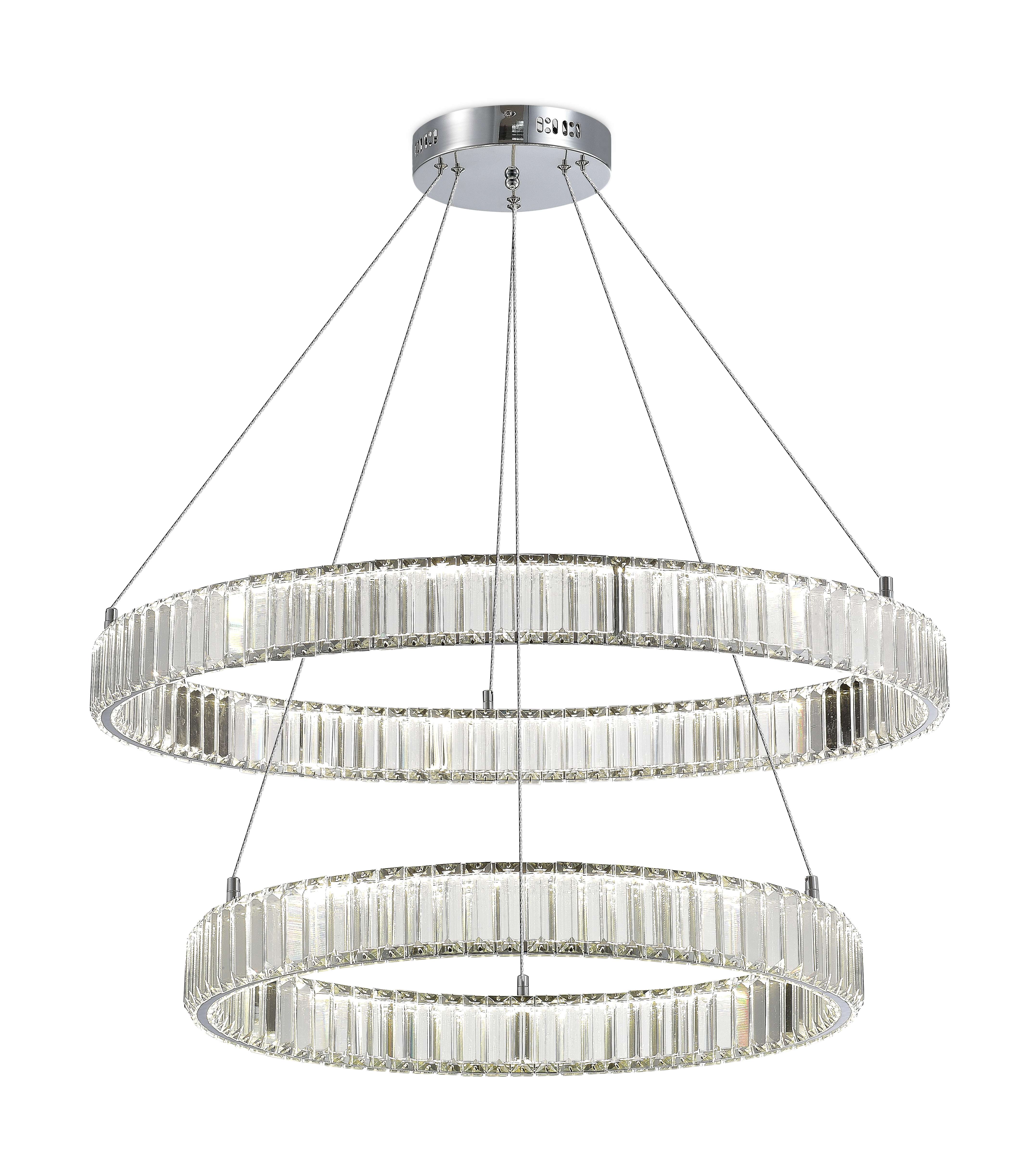 Люстра 600*800*1200, LED, 80W 4000K NewRgy LED D2107-DW-6+8 CHROME, Хром