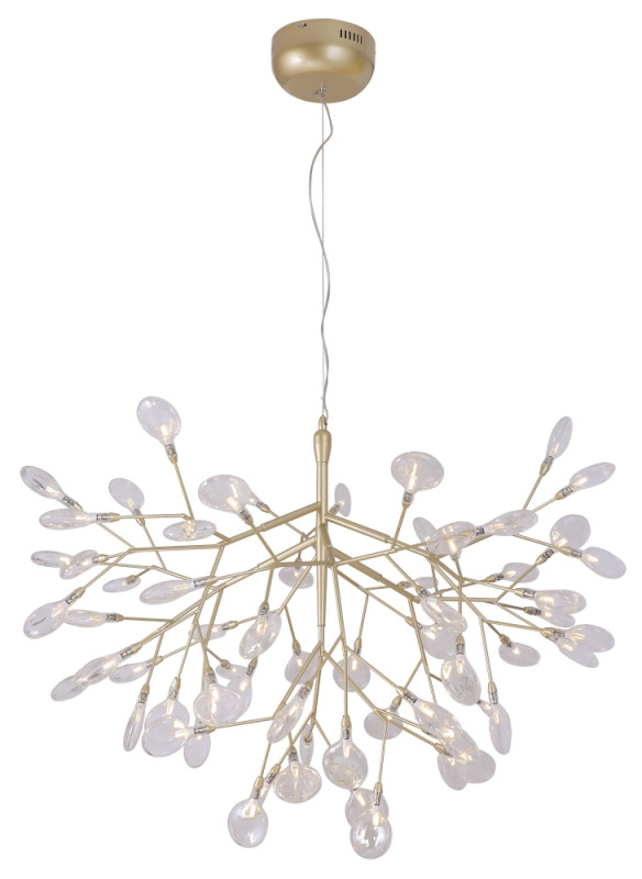 Светильник подвесной 98 см, Crystal Lux EVITA SP63 GOLD/TRANSPARENT Золотой