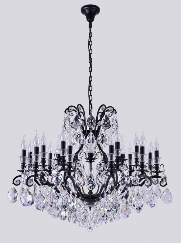 Люстра 100 см, Crystal Lux MAGNIFICO SP19 BLACK/TRANSPARENT Черный