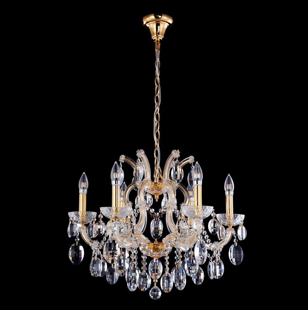 Люстра 63 см, Crystal Lux HOLLYWOOD SP6 GOLD Золотой/Прозрачный
