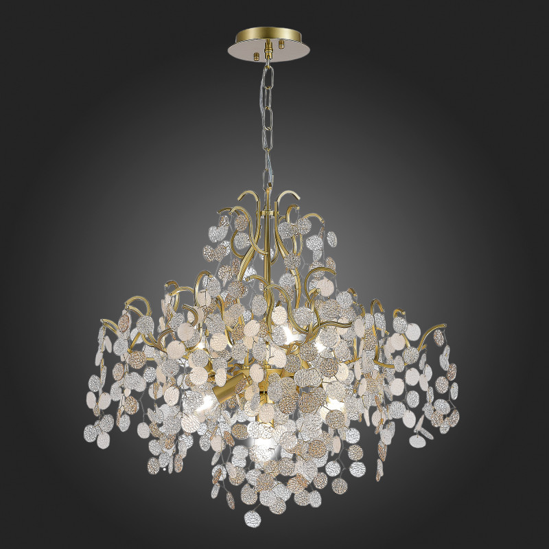 Люстра подвесная 58 см, 480W, ST LUCE RAVELLO SL1650.303.08 Латунь