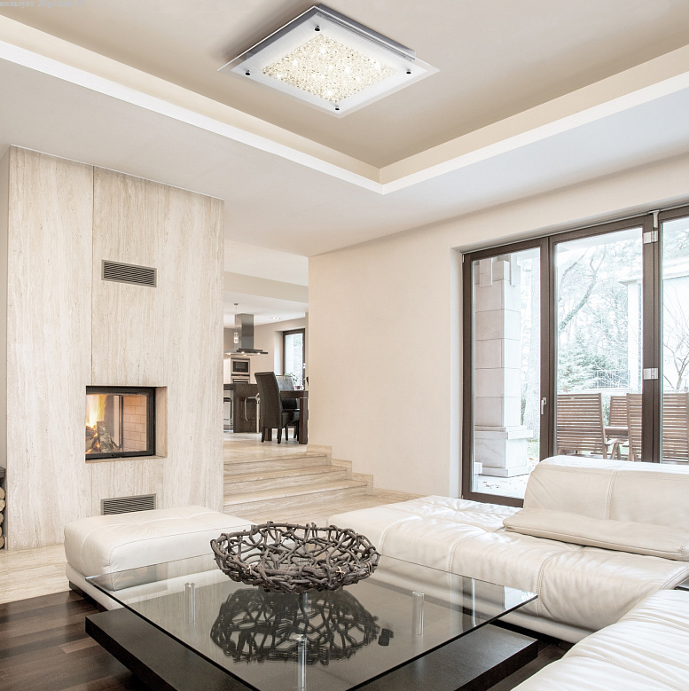 Офисный светильник 28*28 см Mantra Crystal Ceiling Small 4580 Chrome - Mirror