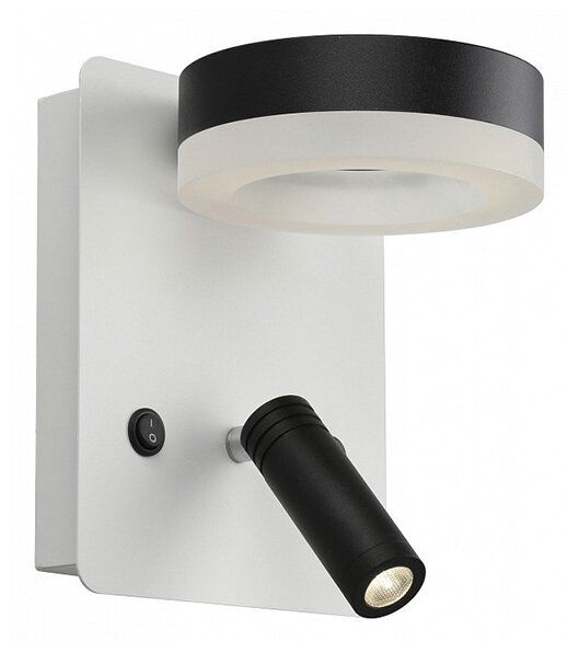 Бра с выключателем Omnilux LED Sorano OML-10911-02, 8W LED, 4000K, черный-белый