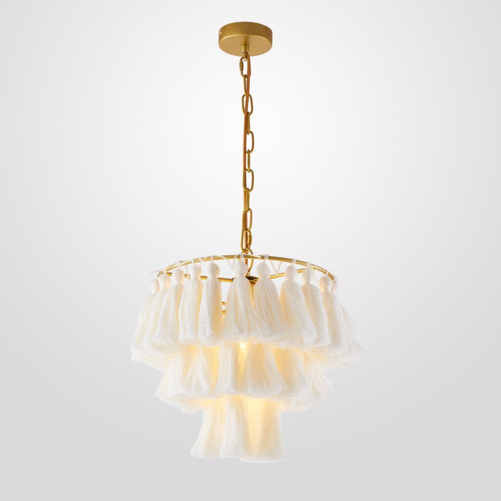 Подвесной светильник TASSEL Бежевый 30*30*35 см, 1*E27*60W, ImperiumLoft TASSEL01, Латунь