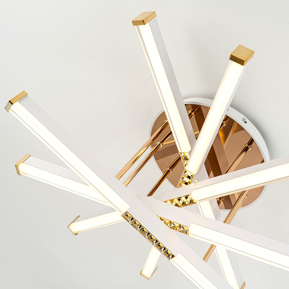 Светильник 60*60*30 см, LED*68W, 3000-6000K, Modelux  MDL.9371.600CL WH, Белый, Золото