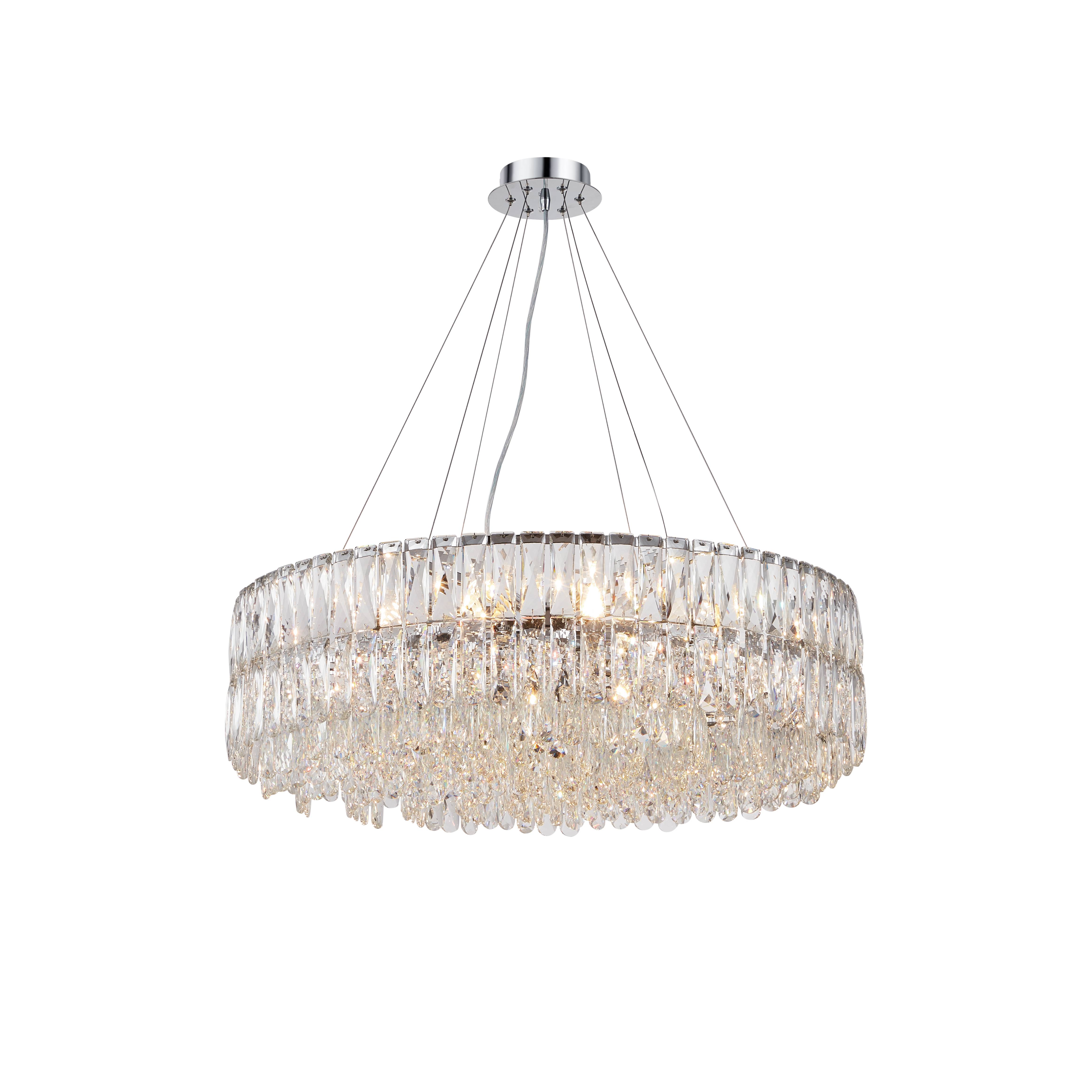 Люстра 800*260, 18*E14, 40W NewRgy Cristallo E61-ф800*H260 CHROME, Хром