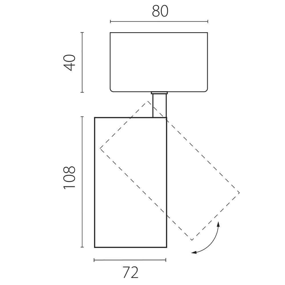 Светильник накладной *7*14,8 см, *24W, 3000K, Lightstar Alta Base A5237SO, Черный