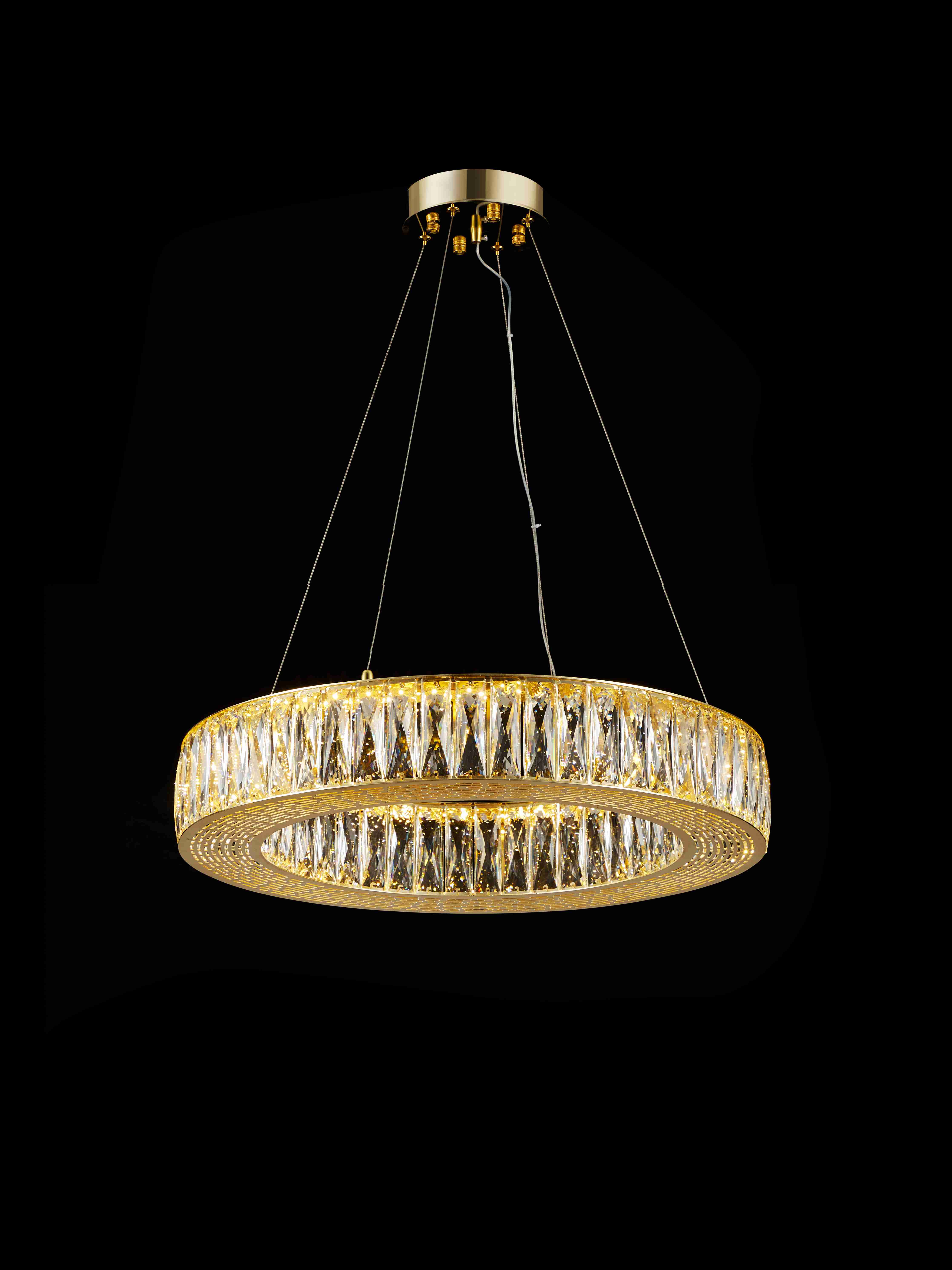 Люстра 600*100, LED, 118W 4000K NewRgy Cristallo E76-ф600*H100 GOLD, Золото