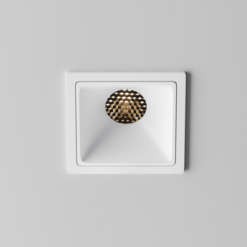 Встраиваемый светильник 6,5*6,5*5,2 см,  LED, 10W, 3000К, Maytoni Technical Alfa LED DL043-01-10W3K-SQ-W-1 белый