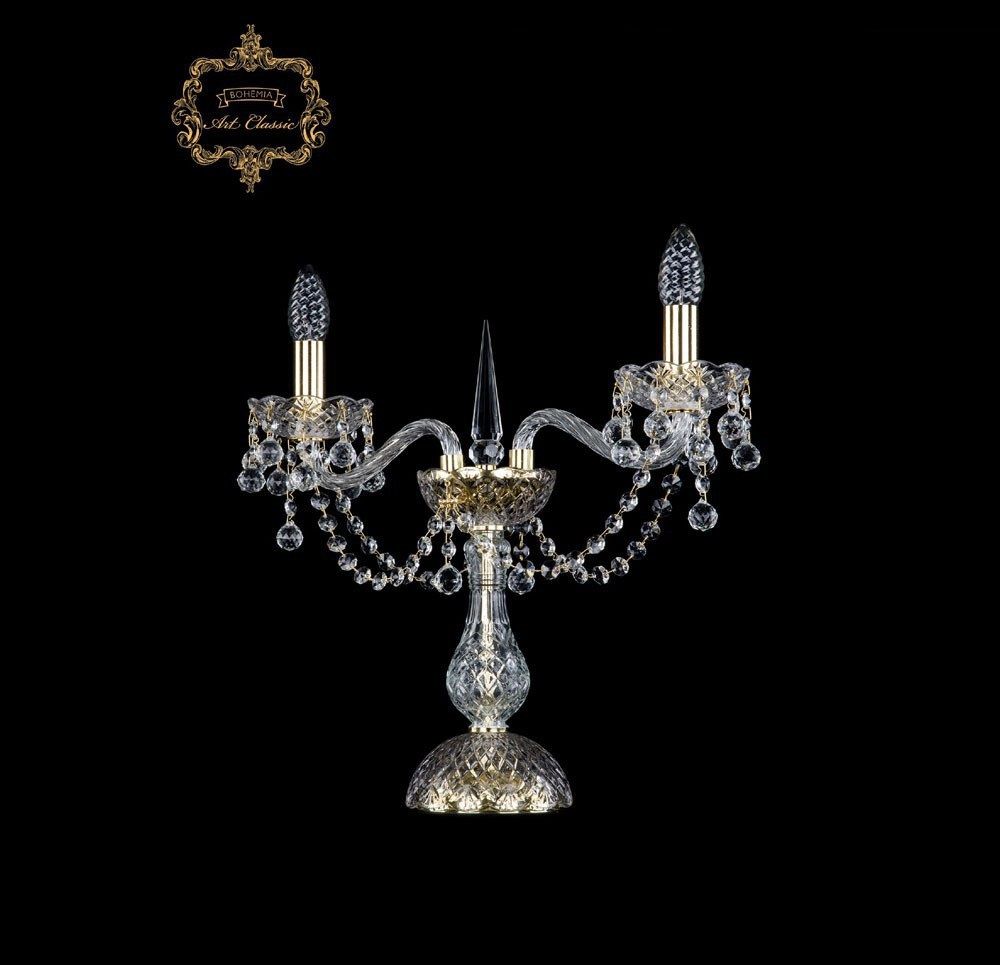 Настольная лампа хрустальная Bohemia Art Classic 12.26.2.141-37.Gd.B золото