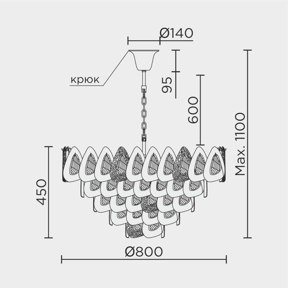 Подвесная люстра MODELUX ML.6775.800 GD