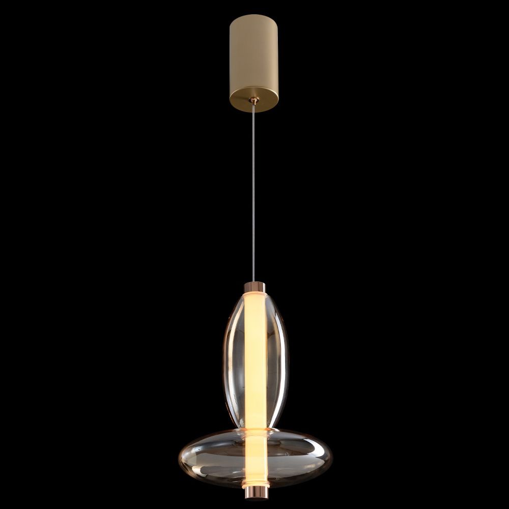 Светильник 18 см, 7W, 3000K, Crystal Lux QUASAR SP7W LED AMBER, золото