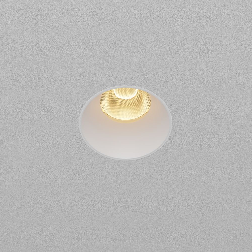 Встраиваемый светильник 9*8 см, вр 6 см, *LED*9W, 2700K, Maytoni Dip DL124-10W-2.7K-TRS-W, Белый
