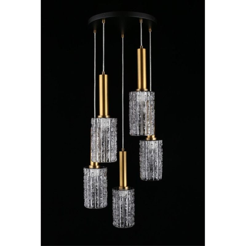 Каскадная люстра 40*50-150 см, 5*E27, 40W, Aployt Henrite APL.310.13.05, латунный
