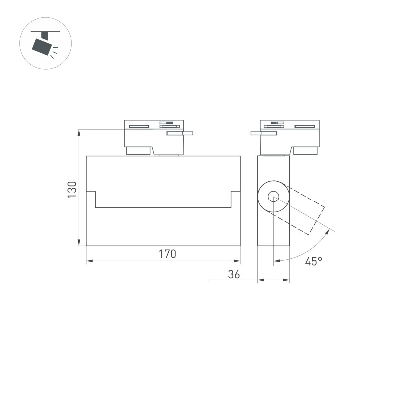 Светильник на шине Arlight 036470 17*3,6*13 см, 10W, белый (дневной)K,