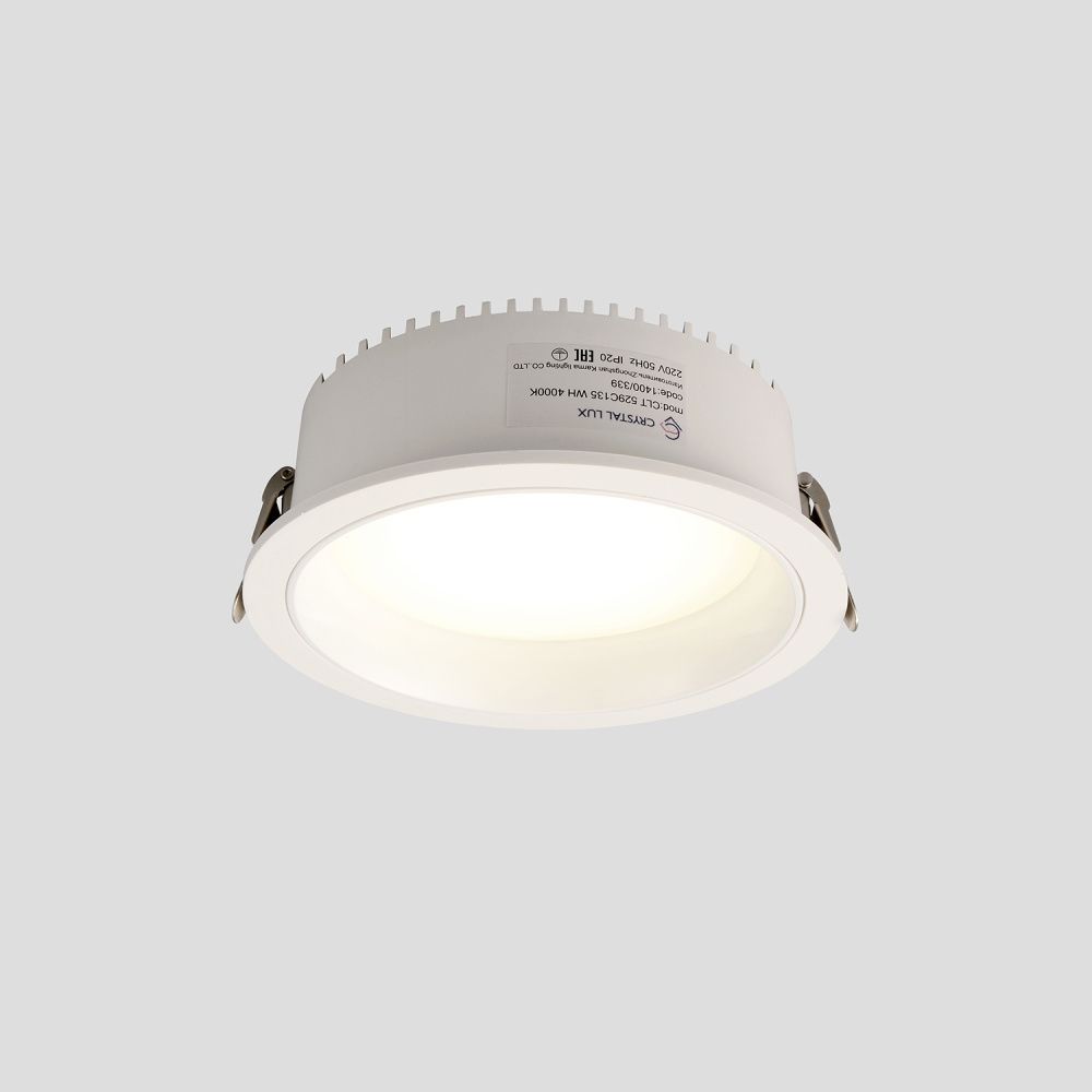Светильник встраиваемый 13,5*4,6 см, вр 11,5 см, LED*12W, 4000K, Crystal Lux CLT 529 CLT 529C135 WH 4000K, Белый