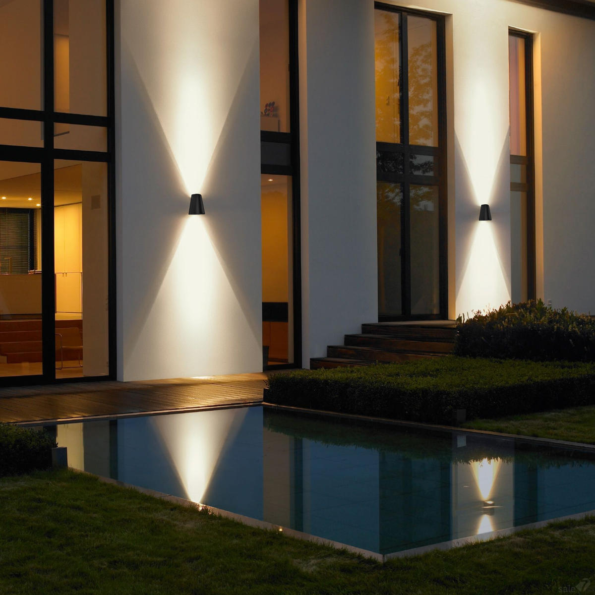 Уличный настенный светильник 12,5*16 см, 2*LED*3W 3000K LOFT IT Eterno 100004/2 черный