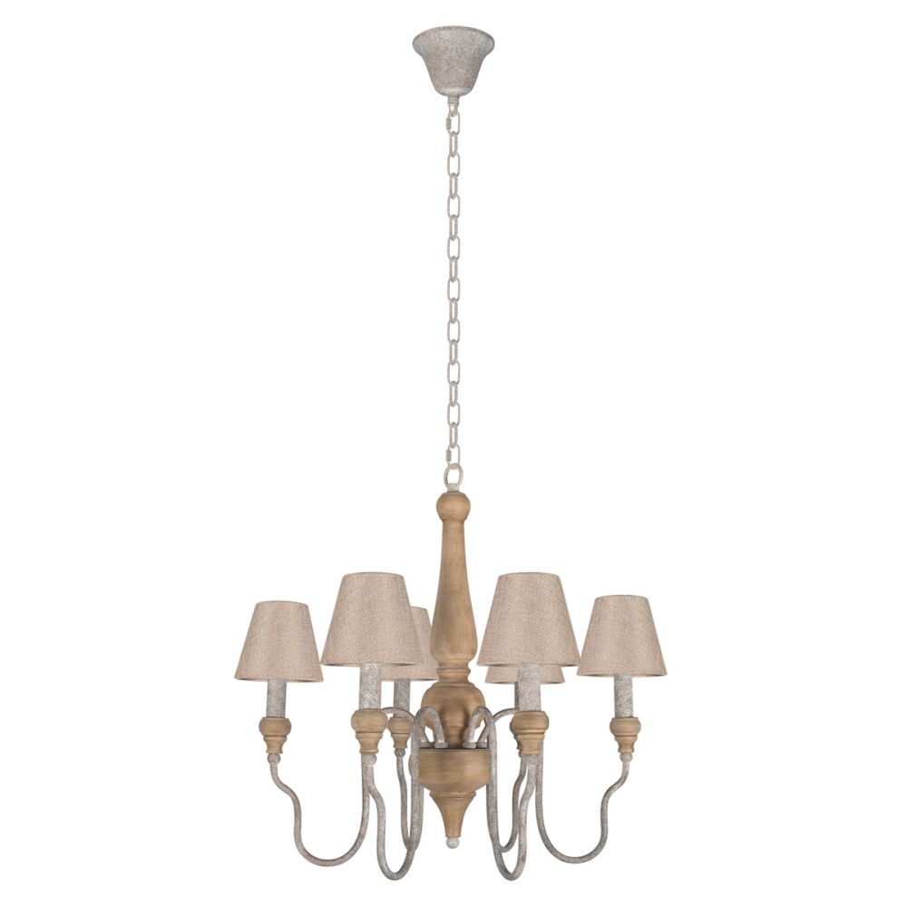 Подвесная люстра 61 см, Loft IT Countryside 10420, белый-коричневый