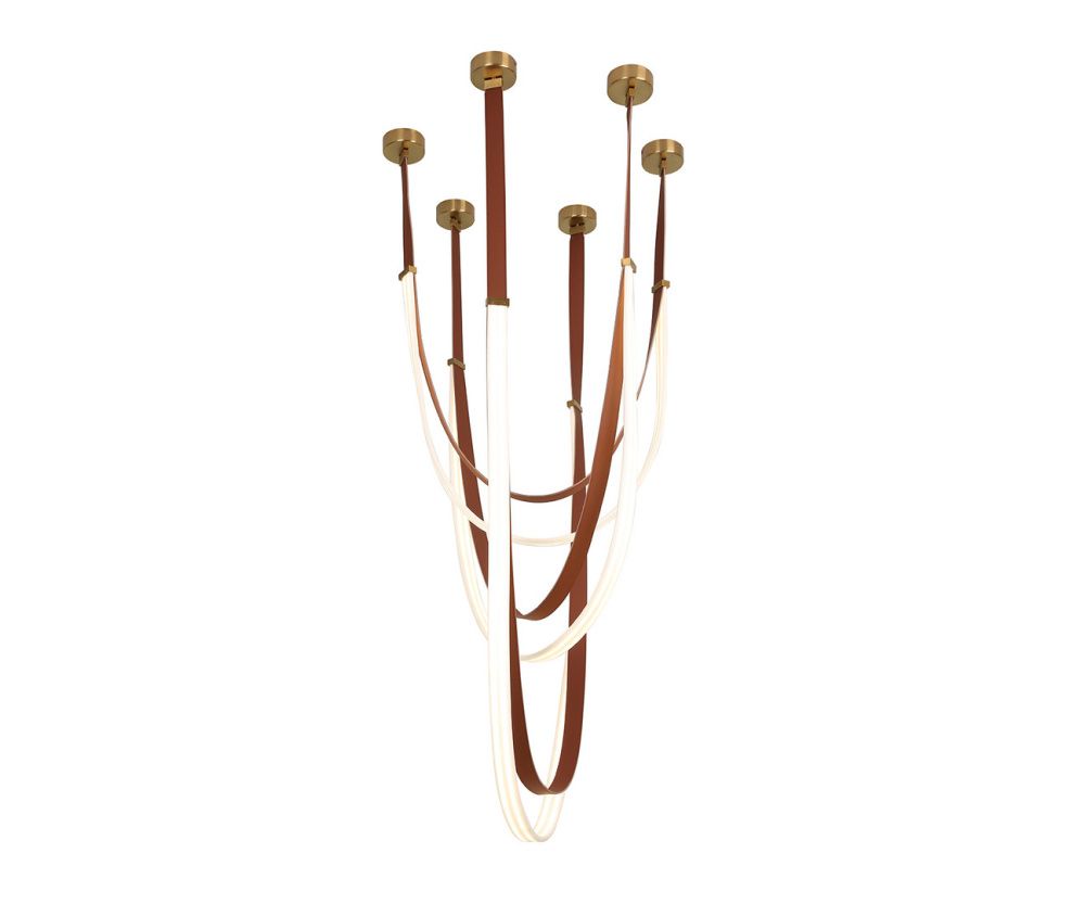 Подвес 120*180 см, LED 276W, 4000K Лирд коричневый Kink Light 07689A-120+150+180,04