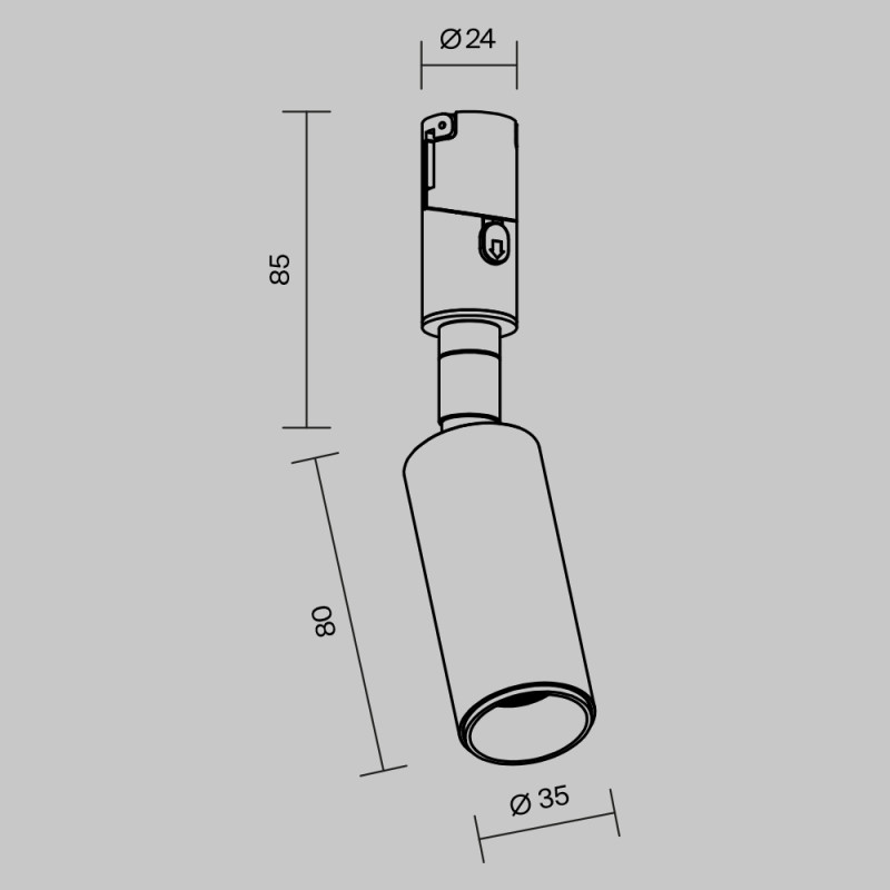 Трековый магнитный светильник 4 см, 5W, 3000K, Maytoni Focus Led TR201-1-5W3K-M-B, черный