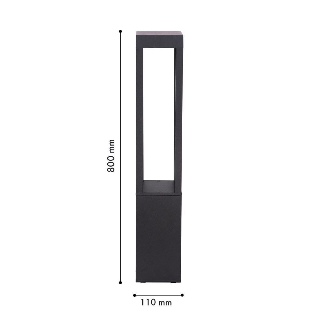 Уличный столб 10,8*10,8*80- см, *LED*7W, 3000K, Favourite Portal 4746-1F, черный