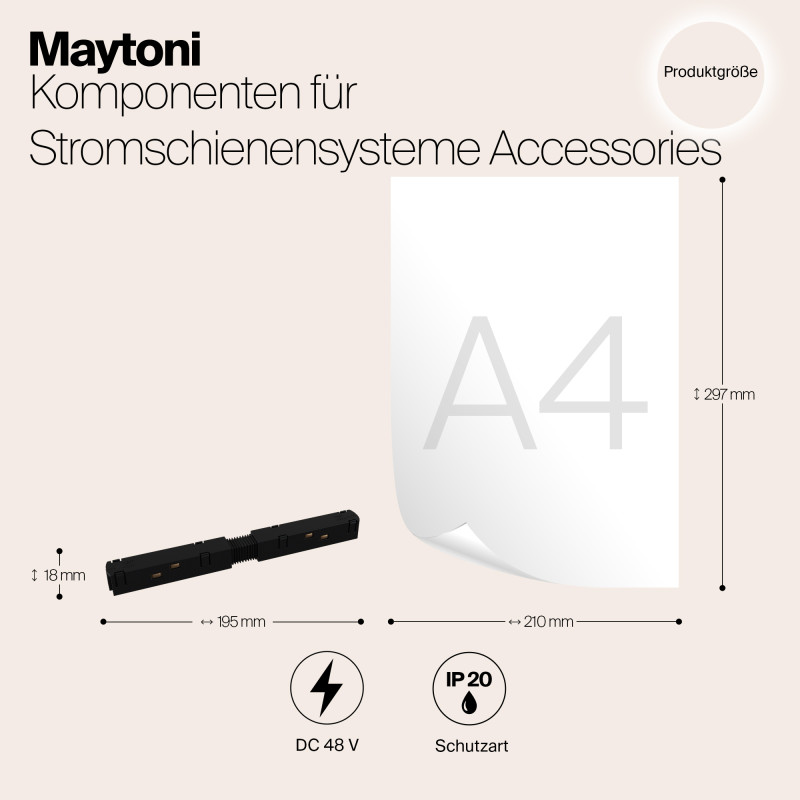 Коннектор питания прямой Maytoni Technical Magnetic track system S35 TRA004PC-22B черныйIP 20