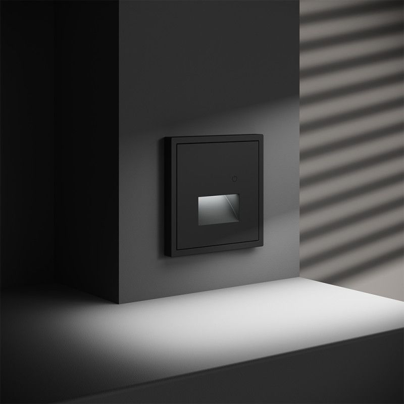 Подсветка светодиодная встраиваемая Voltum S70 с датчиком, черный матовый пластик Soft touch VLS070708
