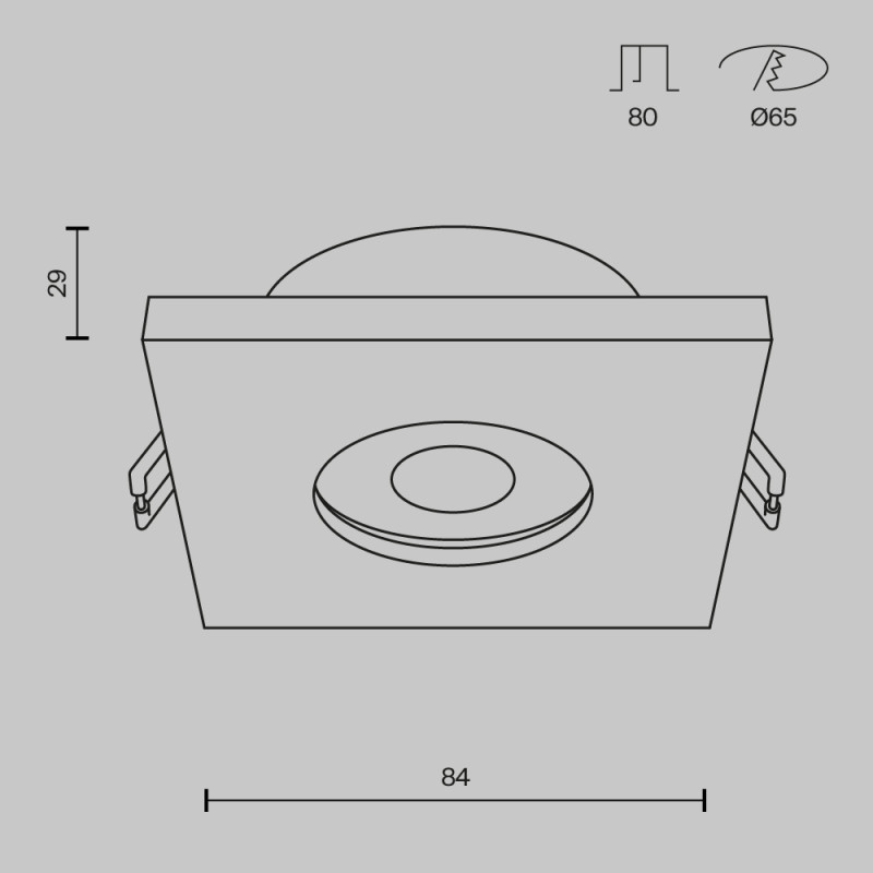 Светильник 8/6.5 см, GU10, IP65 Technical DL083-01-GU10-SQ-B, черный
