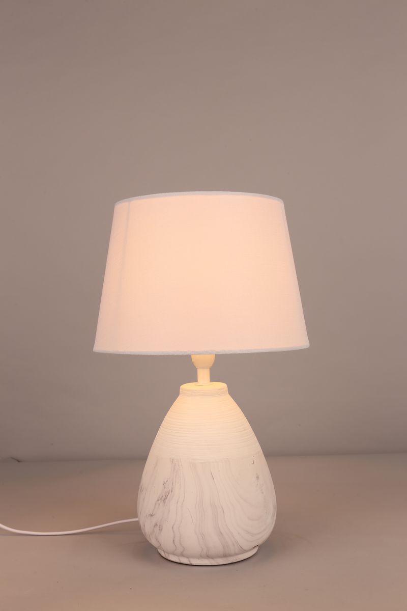 Декоративная настольная лампа Omnilux OML-82104-01, диаметр 20 см, Белый, Серый