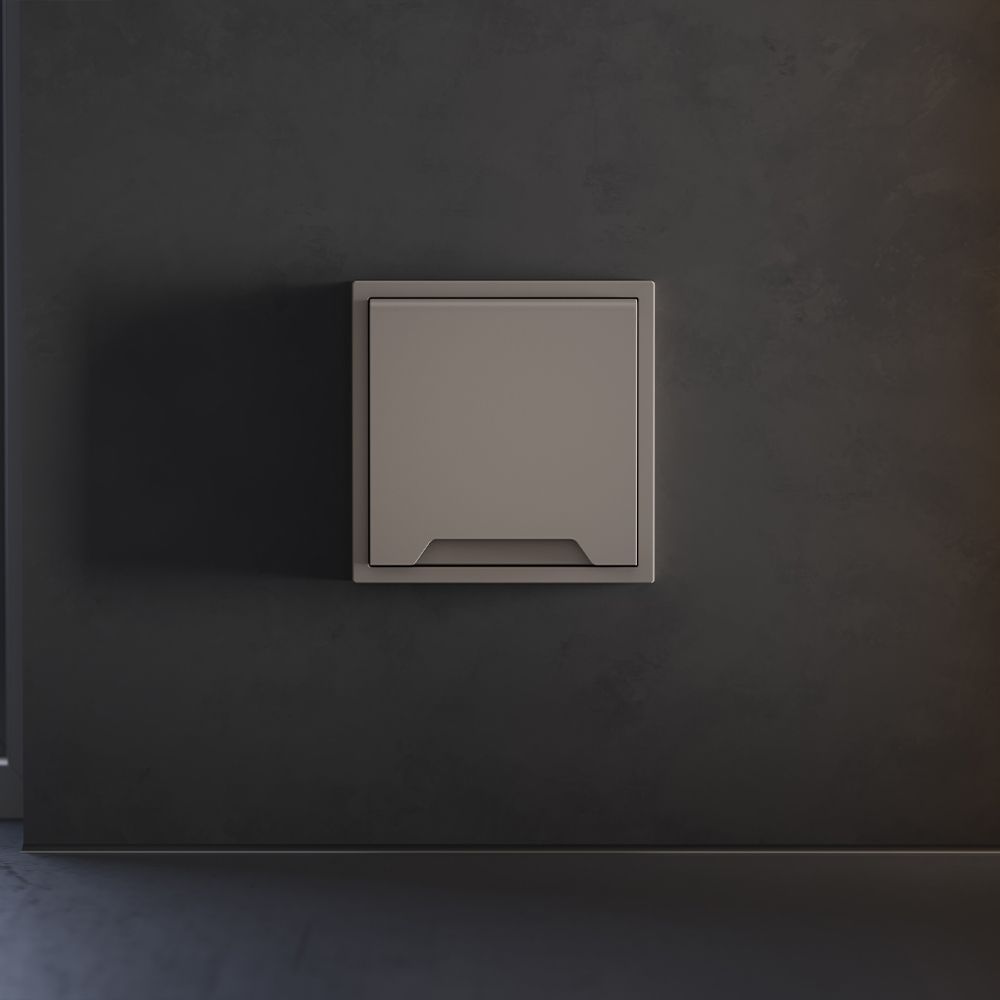 Накладка для розетки с заземлением, защитными шторками и крышкой, S70, капучино Voltum VLS000814