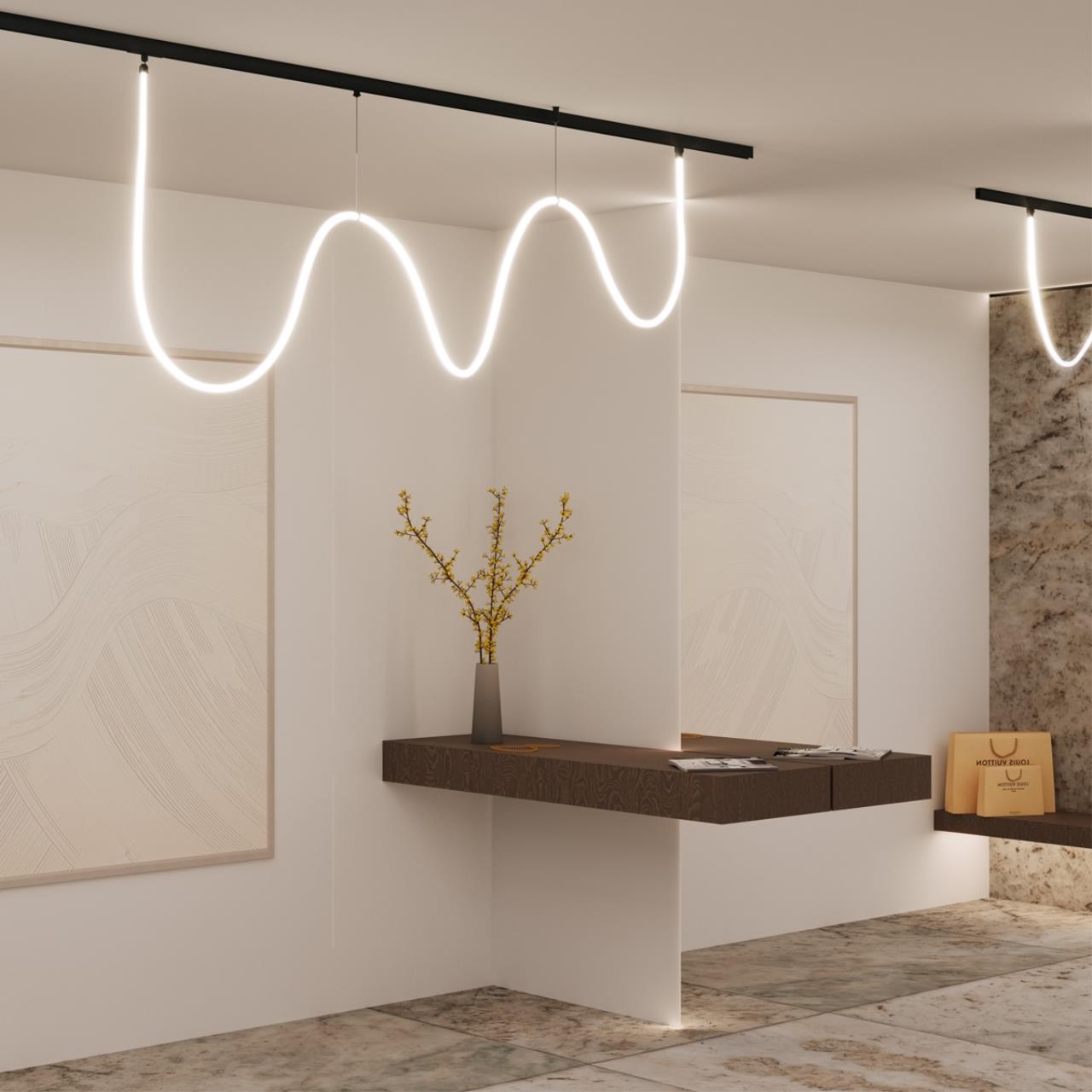 Трековый светильник 200*1,6*1,6 см, LED*1*25W, 4000 К, Novotech 359140 Ramo Konst, черный