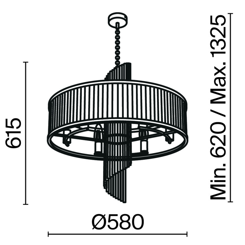 Светильник 58 см, Maytoni MOD174PL-06G, золото